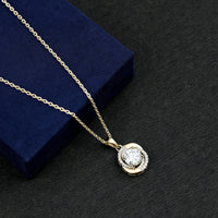Prong Set 8 MM Round Lab Grown Diamond Swirl Pendant Necklace