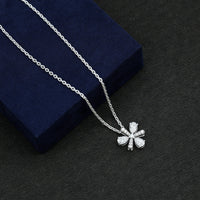 Certified Pear Shape Lab Grown Diamond Flower Pendant Necklace