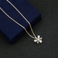 Certified Pear Shape Lab Grown Diamond Flower Pendant Necklace