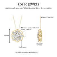 Lab Grown Diamond Statement Flower Necklace