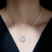 Lab Grown Diamond Statement Flower Necklace