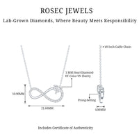 Lab Grown Diamond Infinity Heart Necklace For Women