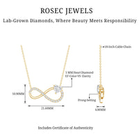 Lab Grown Diamond Infinity Heart Necklace For Women