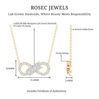 Lab Grown Diamond Infinity Love Knot Necklace For Women