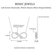 Lab Grown Diamond Forever Knot Teardrop Necklace