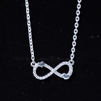 Lab Grown Diamond Infinity Knot Necklace With Cute Heart
