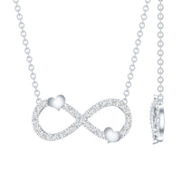 Lab Grown Diamond Infinity Knot Necklace With Cute Heart