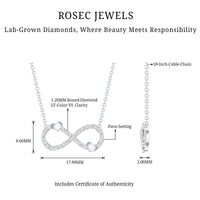 Lab Grown Diamond Infinity Knot Necklace With Cute Heart
