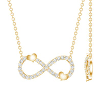 Lab Grown Diamond Infinity Knot Necklace With Cute Heart
