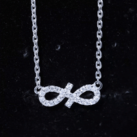 Pave Set Lab Grown Diamond Sideways Infinity Necklace