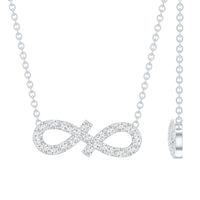 Pave Set Lab Grown Diamond Sideways Infinity Necklace