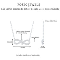 Pave Set Lab Grown Diamond Sideways Infinity Necklace