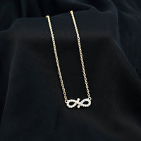 Pave Set Lab Grown Diamond Sideways Infinity Necklace