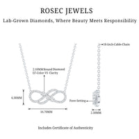Certified Lab Grown Diamond Double Infinity Symbol Necklace