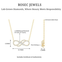 Certified Lab Grown Diamond Double Infinity Symbol Necklace