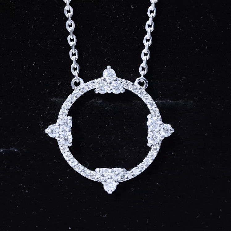 Yellow lab grown diamond Circle of Life pendant necklace by Rosec Jewels with intricate design and sparkling gemstones.