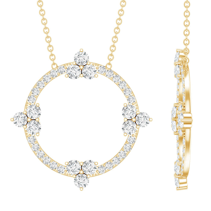 Lab grown diamond circle of life pendant by Rosec Jewels, featuring a sparkling pendant with a circular design and intricate details.
