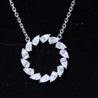 Certified Lab Pear Diamond Eternity Circle Necklace