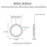 Certified Lab Pear Diamond Eternity Circle Necklace