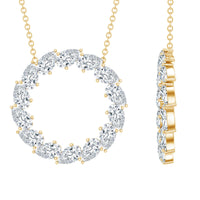 Certified Lab Pear Diamond Eternity Circle Necklace