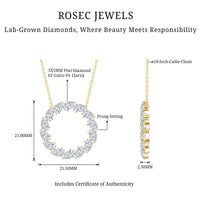 Certified Lab Pear Diamond Eternity Circle Necklace