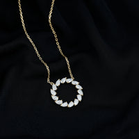 Certified Lab Pear Diamond Eternity Circle Necklace