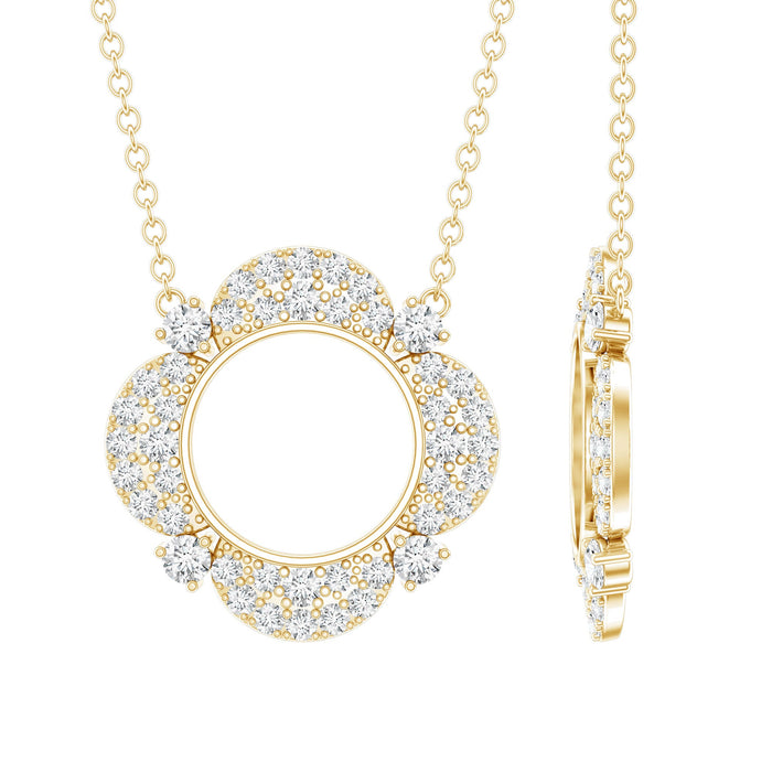 Rosec Jewels lab grown diamond pendant necklace featuring a nature-inspired design, showcasing a sparkling diamond pendant.