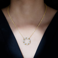 Lab Grown Diamond Nature Inspired Circle Necklace