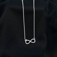 Lab Pave Set Diamond Sideways Infinity Butterfly Necklace