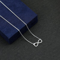Lab Pave Set Diamond Sideways Infinity Butterfly Necklace