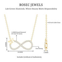 Lab Pave Set Diamond Sideways Infinity Butterfly Necklace
