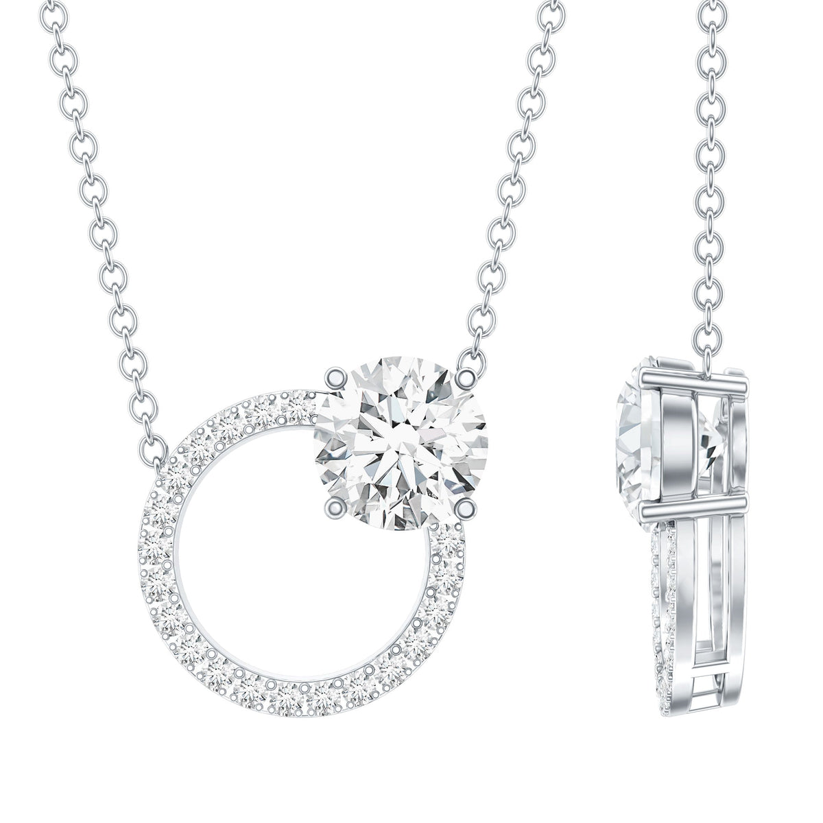 Certified Lab 6 MM Diamond Circle Of Life Necklace