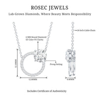 Certified Lab 6 MM Diamond Circle Of Life Necklace