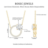 Certified Lab 6 MM Diamond Circle Of Life Necklace