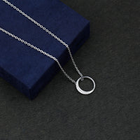 Pave Set Lab Grown Diamond Open Circle Pendant Necklace
