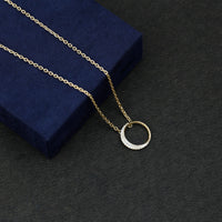 Pave Set Lab Grown Diamond Open Circle Pendant Necklace