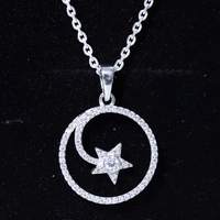 Certified Lab Grown Diamond Open Circle Necklace With Star
