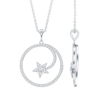 Certified Lab Grown Diamond Open Circle Necklace With Star