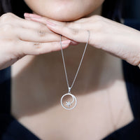 Certified Lab Grown Diamond Open Circle Necklace With Star