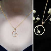 Certified Lab Grown Diamond Open Circle Necklace With Star