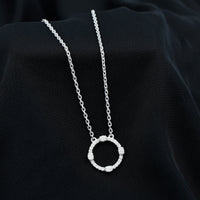 Certified Lab Grown Diamond Half Bezel Set Open Circle Necklace