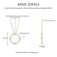 Certified Lab Grown Diamond Half Bezel Set Open Circle Necklace