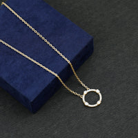 Certified Lab Grown Diamond Half Bezel Set Open Circle Necklace