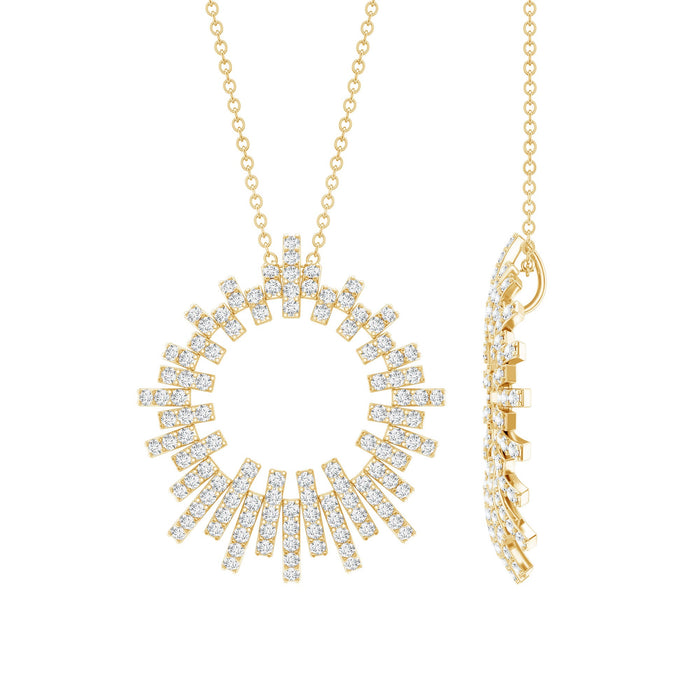 Rosec Jewels certified pave set lab-grown diamond eternity pendant necklace, showcasing sparkling round diamonds in a continuous design.