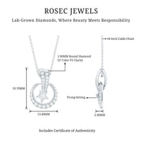 Lab Grown Diamond Star Circle Necklace With Decorated Bail