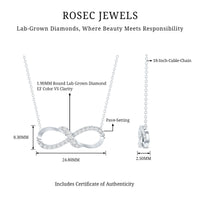 Lab Grown Diamond Infinity Knot Necklace with Accent