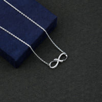 Lab Grown Diamond Infinity Knot Necklace with Accent