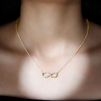 Lab Grown Diamond Infinity Knot Necklace with Accent
