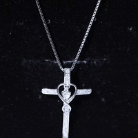 Certified Lab Grown Diamond Cross Heart Necklace