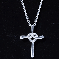 Certified Lab Grown Diamond Catholic Cross Heart Necklace